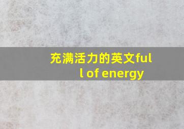 充满活力的英文full of energy